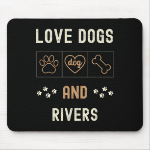 Tapis De Souris Love Dogs Walking Boats Rivers Hommes Femmes Propr