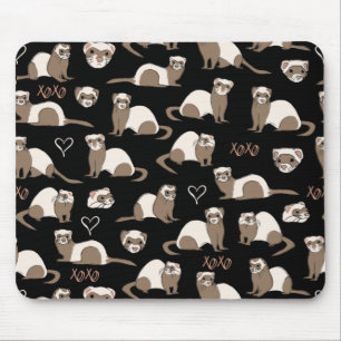 Tapis De Souris Love Ferrets - Noir