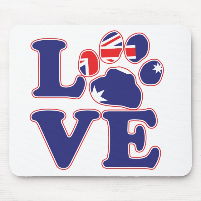 Tapis De Souris Love-From-Australia-Paw-Print (Devant)