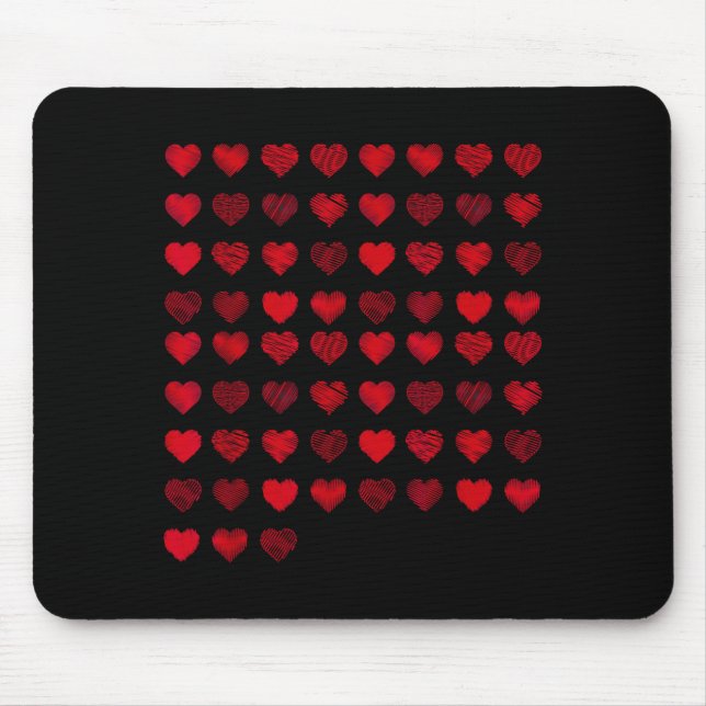 Tapis De Souris Love Heart Graphic 67 Hearts Pattern 67 Valentines (Devant)