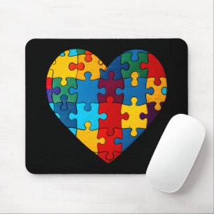 Tapis De Souris Love Heart Puzzle Sensibilisation sur l'autisme d'