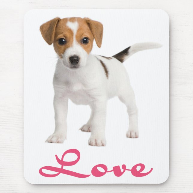 Tapis De Souris Love Jack Russell Terrier Chien de marionnettes Mo (Devant)