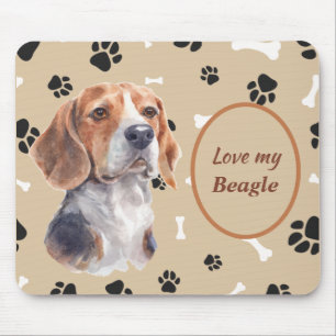 Tapis De Souris Love My Beagle Dog Pawprint
