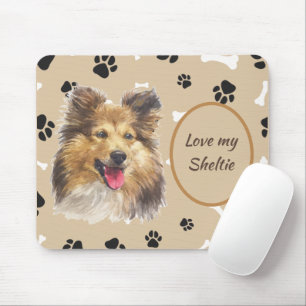 Tapis De Souris Love My Shetland Sheepdog Pawprint