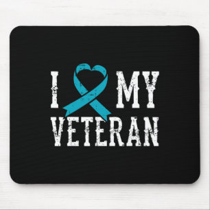 Tapis De Souris Love My Veteran Turquoise Ribbon Ptsd Outfit Idée