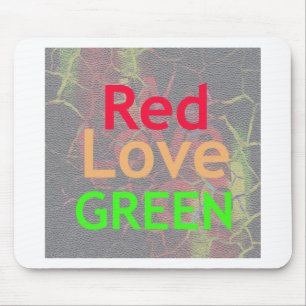 TAPIS DE SOURIS LOVE RED GOLDEN VERT