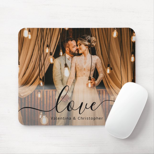 Tapis De Souris Love Script Personnalisé Famille ou Couple Photo (Avec souris)