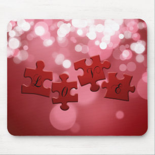 Tapis De Souris Love Script Puzzle Pièces