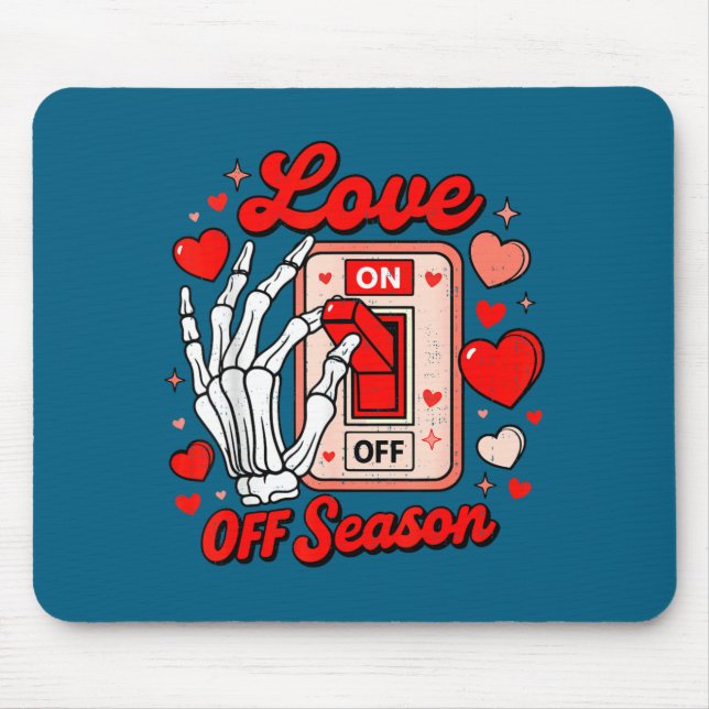 Tapis De Souris Love Season Skeleton Funny Valentines Day Womens T (Devant)