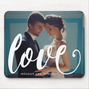 Tapis De Souris Love Typographie et noms Photo Mousepad