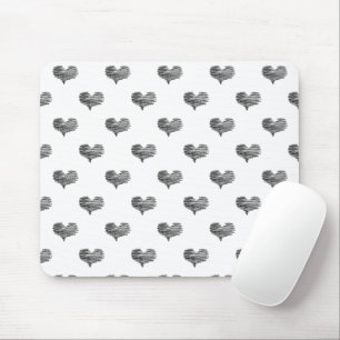 Tapis De Souris Love Valentine's Day Black Heart croquis