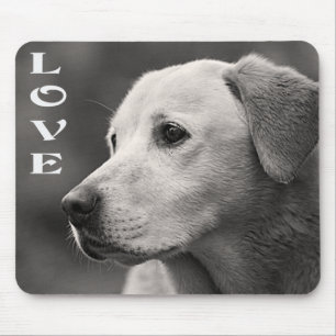 Tapis De Souris Love Yellow Labrador Retriever Puppy Dog Mousepad