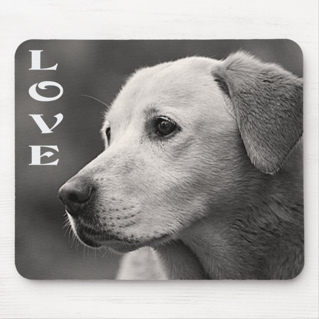 Tapis De Souris Love Yellow Labrador Retriever Puppy Dog Mousepad (Devant)