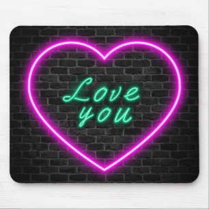 Tapis De Souris Love You Neon Sign Mouse Pad