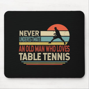 Tapis De Souris Loves Table Tennis Sport Player Grandpa Father's D