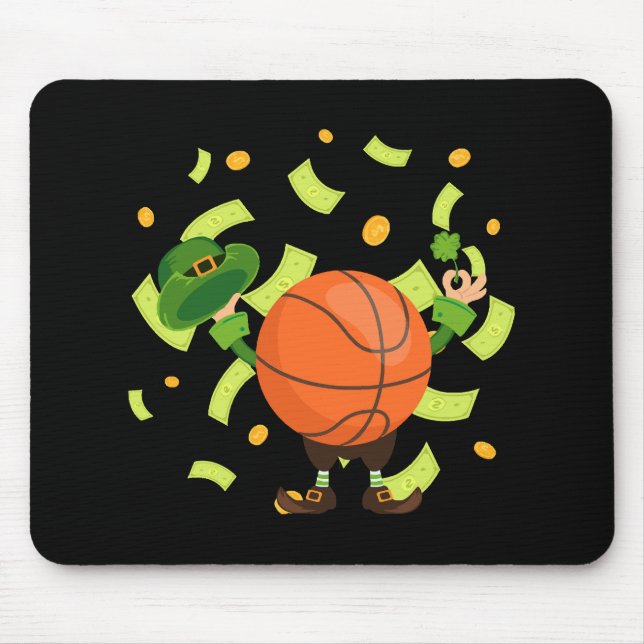 Tapis De Souris Lucky Basketball Joyeux Patrick's Day (Devant)
