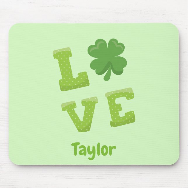 Tapis De Souris Lucky Love St. Patrick's Day Green (Devant)