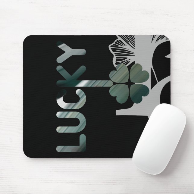 Tapis De Souris LUCKY Mousepad Trend Art Abstrait Noir Vert (Avec souris)