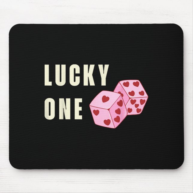 Tapis De Souris Lucky One Heart Dice Couples Matching Valentines D (Devant)
