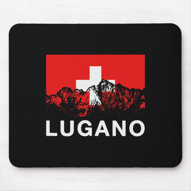 Tapis De Souris Lugano Suisse Drapeau suisse Ski (Devant)