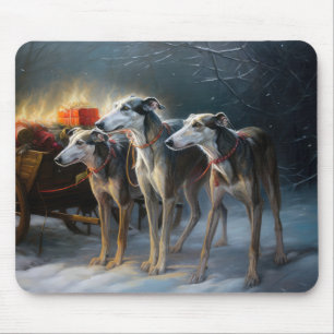 Tapis De Souris Luge Griseux de Noël Décoration de Noël