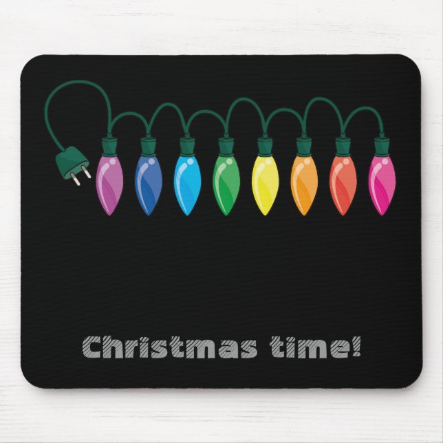 Tapis De Souris Lumière de Noël, temps de Noël ! (Devant)