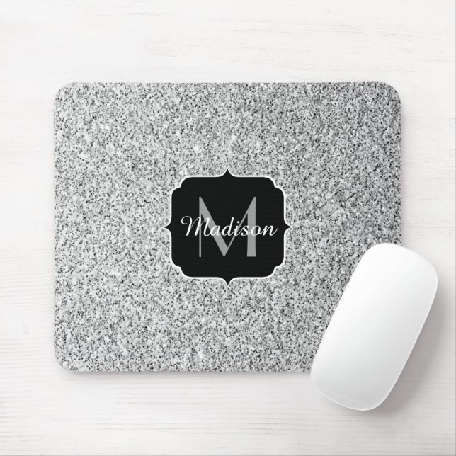 Tapis De Souris Lumière grise argentée scintillement scintille Mon (Avec souris)