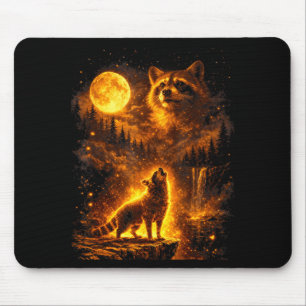 Tapis De Souris Lumière lunaire vintage animal drôle de raton lave