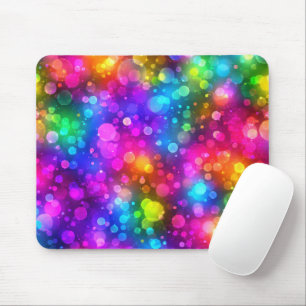 Tapis De Souris Lumières Bokeh Arc-en-ciel Néon Abstraites