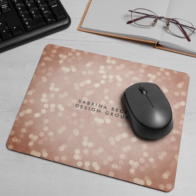 Tapis De Souris Lumières Bokeh en cuivre | Personnalisé (Créateur téléchargé)