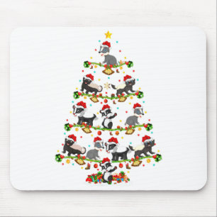 Tapis De Souris Lumières de Blaireau Xmas Père Noël Blaireau Sapin
