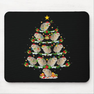 Tapis De Souris Lumières de Noël Pika pour amateur de Pika Arbre d