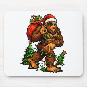 Tapis De Souris Lumières de sapin de Noël Bigfoot 67 Xmas Hommes S