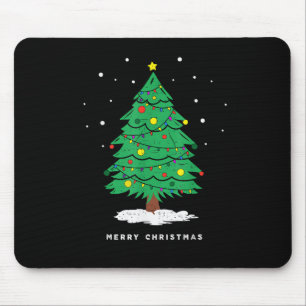 Tapis De Souris Lumières de sapin de Noël rétro Santa joyeux Noël