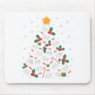 Tapis De Souris Lumières drôles de sapin de Noël de badminton Sant