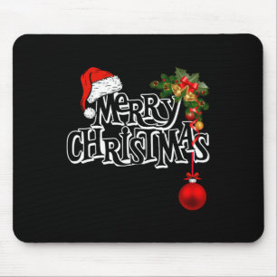 Tapis De Souris Lumières joyeuses de Noël Chapeau de Père Noël Xma