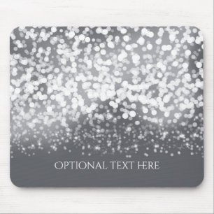 Tapis De Souris Lumières scintillantes Romantique Argent Glamour M