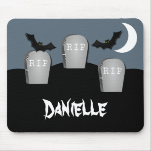 Tapis De Souris Lumineux cimetière Halloween Mousepad