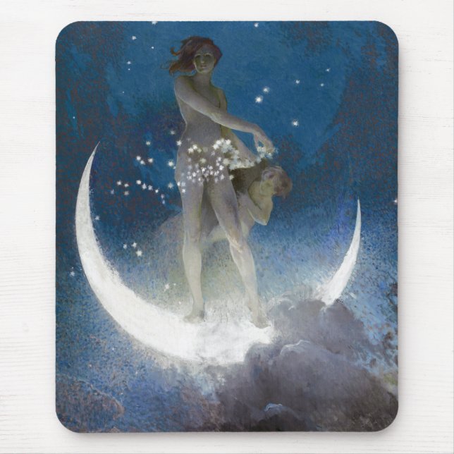 Tapis De Souris Luna Goddess at Night Scattering Stars (Devant)