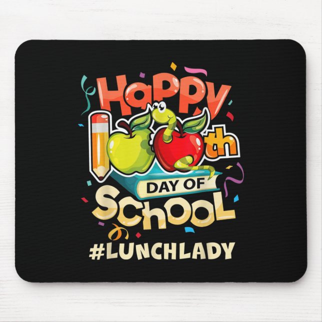 Tapis De Souris Lunch Lady Bonne 100E Jour D'École (Devant)
