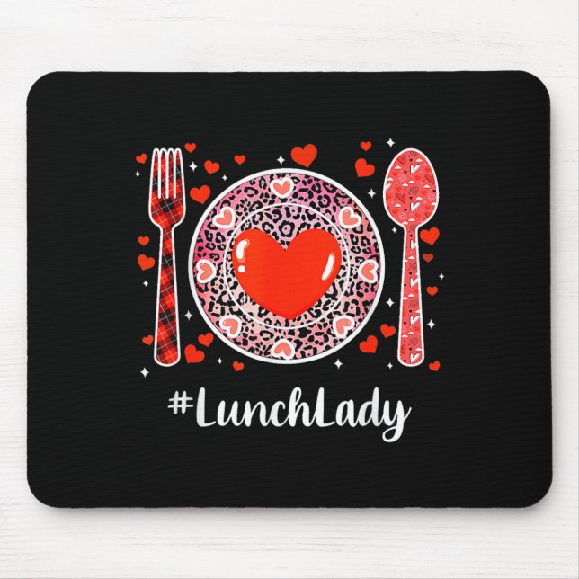 Tapis De Souris #lunchlady Lunch Lady Women Matching Happy Valenti (Devant)