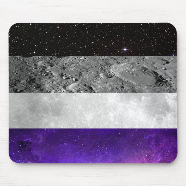Tapis De Souris Lune asexuelle de galaxie d'astronomie de fierté (Devant)