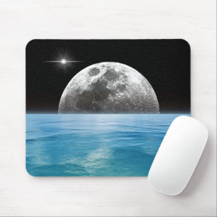 Tapis De Souris Lune au-dessus de l'océan