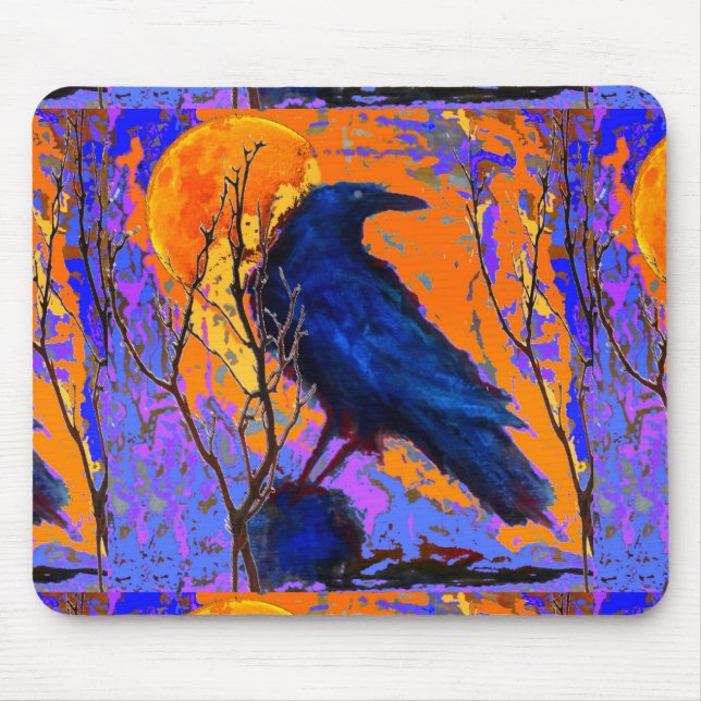 Tapis De Souris Lune bleue mystique de Raven par Sharles (Devant)