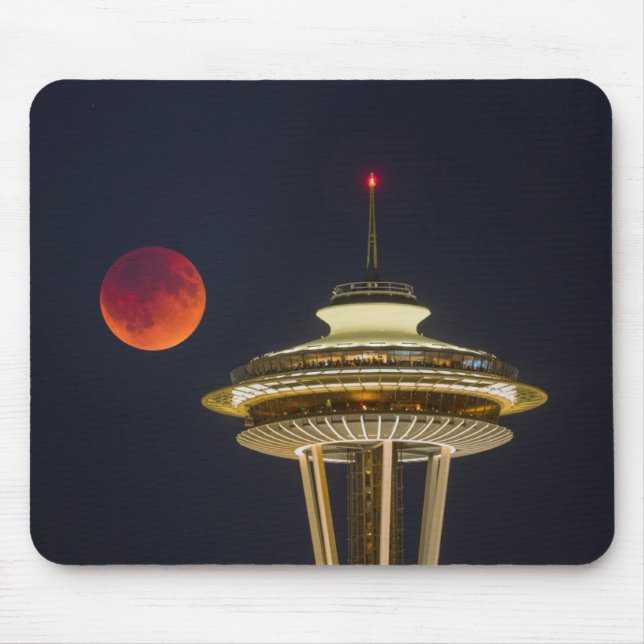 Tapis De Souris Lune de sang | Aiguille spatiale de Seattle (Devant)