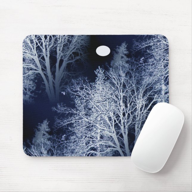 Tapis De Souris Lune d'hiver... Carte de souris (Avec souris)