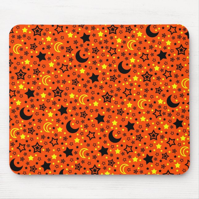 Tapis De Souris Lune et étoiles de Halloween (Devant)