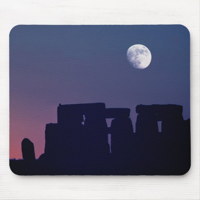 Tapis De Souris Lune sur Stonehenge | Wiltshire, Angleterre (Devant)