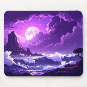 Tapis de souris Lune Tempête Violette – Édition Mi