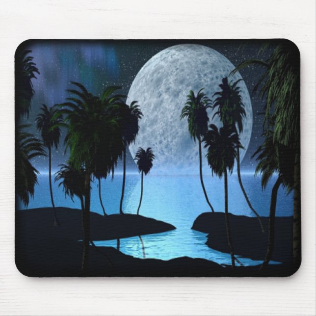 Tapis De Souris Lune tropicale Mousepad (Devant)